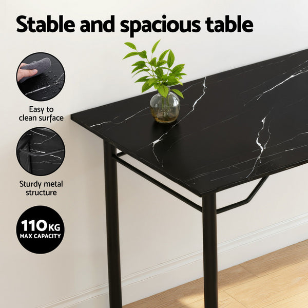 Artiss Dining Table and Chairs Set of 5 Compact Kitchen Furniture Marble Black Artiss