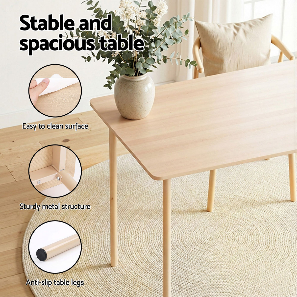 Artiss Dining Table and Chairs Set of 5 Compact Kitchen Furniture Natural Light Green Awezingly