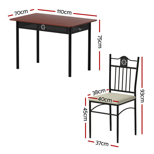 Artiss Dining Table and Chairs Set of 5 Compact Kitchen Furniture Upholstered Awezingly