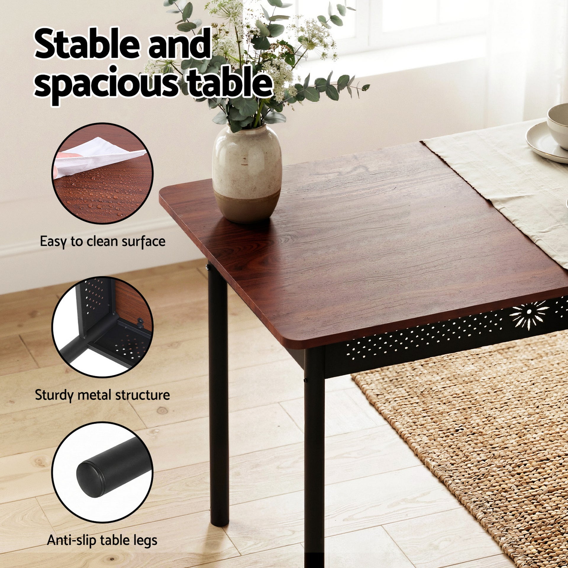 Artiss Dining Table and Chairs Set of 5 Compact Kitchen Furniture Upholstered Awezingly