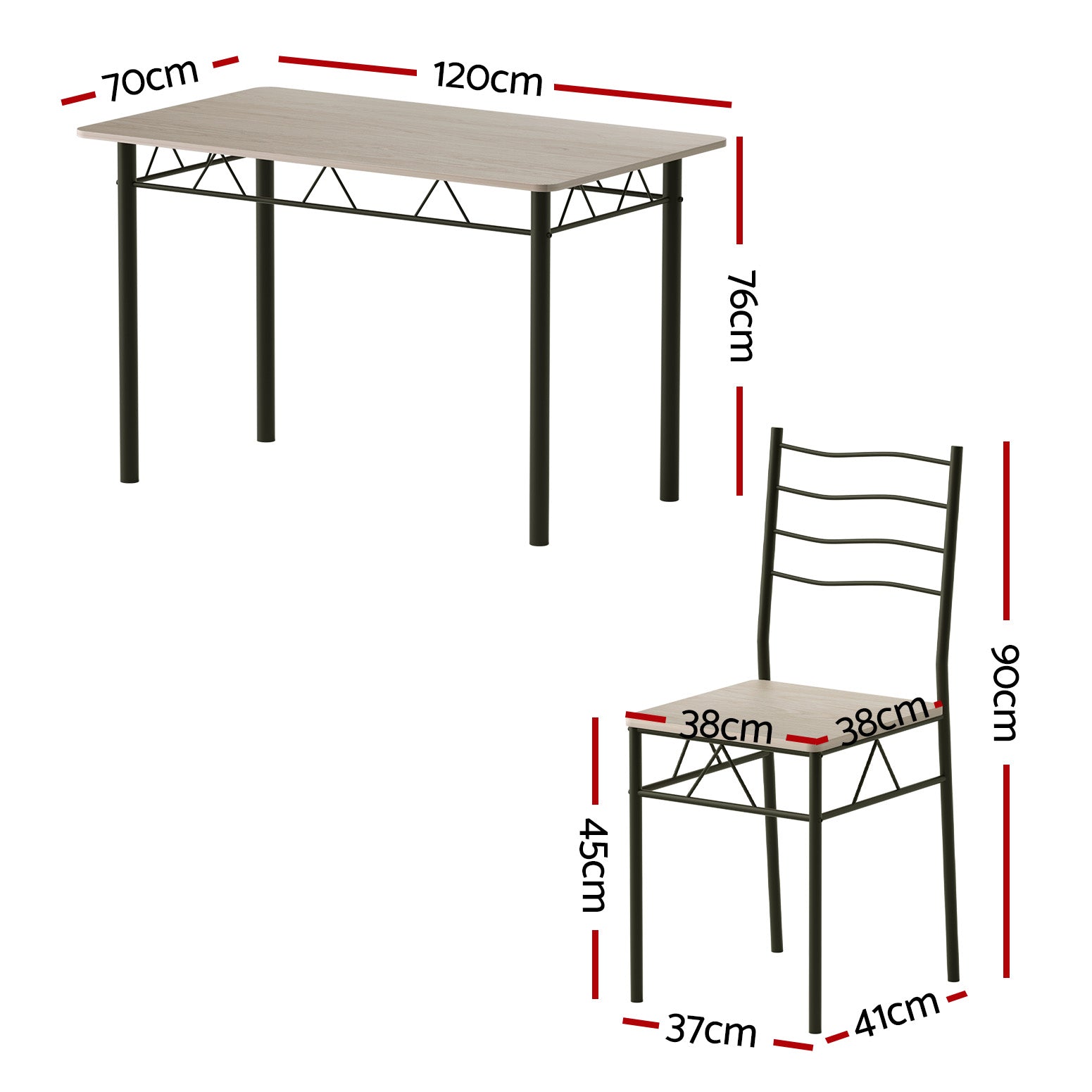 Artiss Dining Table and Chairs Set of 5 Compact Kitchen Furniture Modern Oak Awezingly