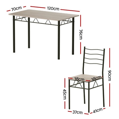 Artiss Dining Table and Chairs Set of 5 Compact Kitchen Furniture Modern Oak