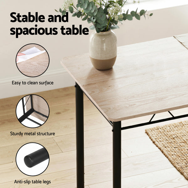 Artiss Dining Table and Chairs Set of 5 Compact Kitchen Furniture Modern Oak Awezingly