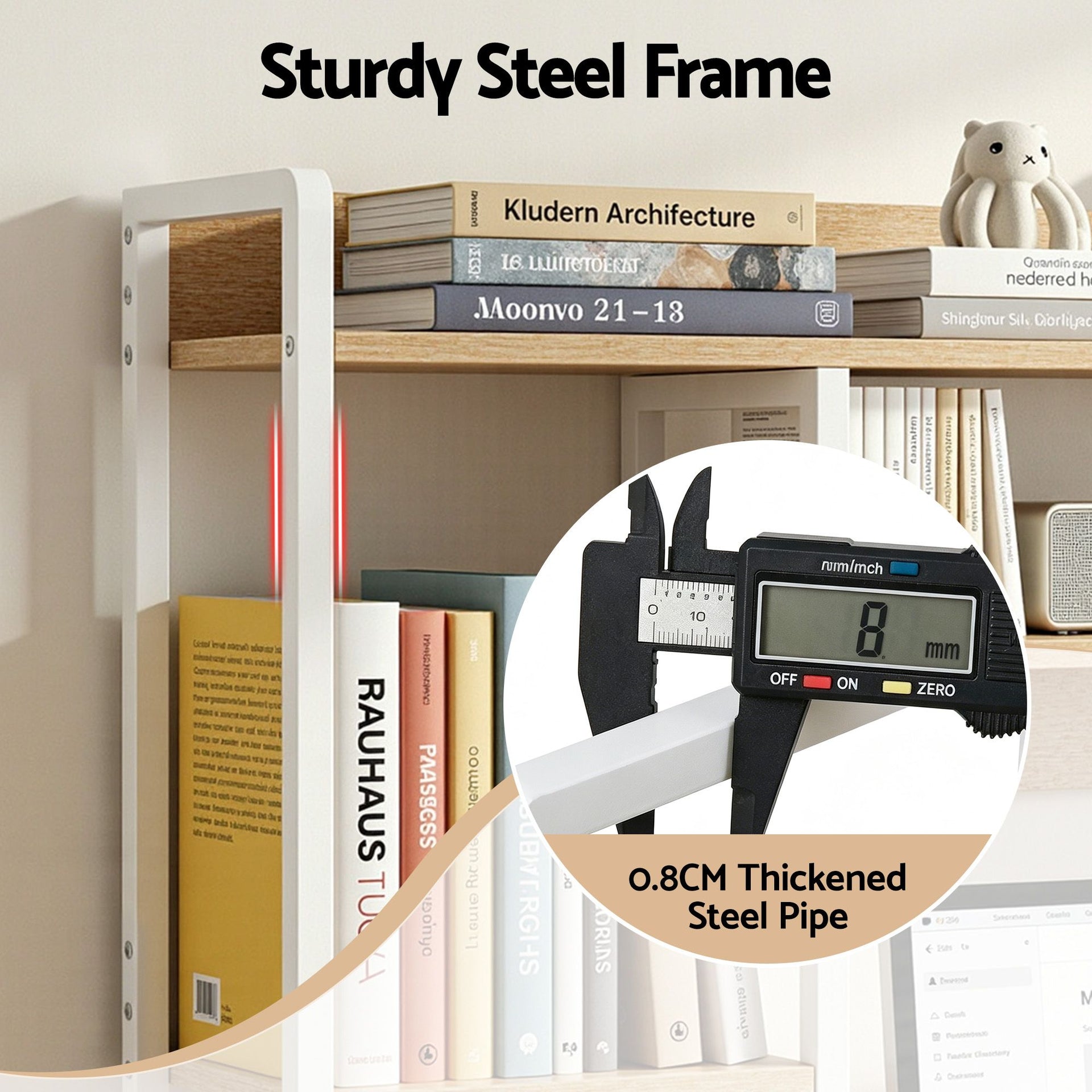 Artist Desk Organizer 2-Tier Desk Shelf 24cm Depth for Unblocked Monitor View Asymmetrical Desk Hutch Dorm for WFH & Gaming Heavy-Duty Giselle Bedding