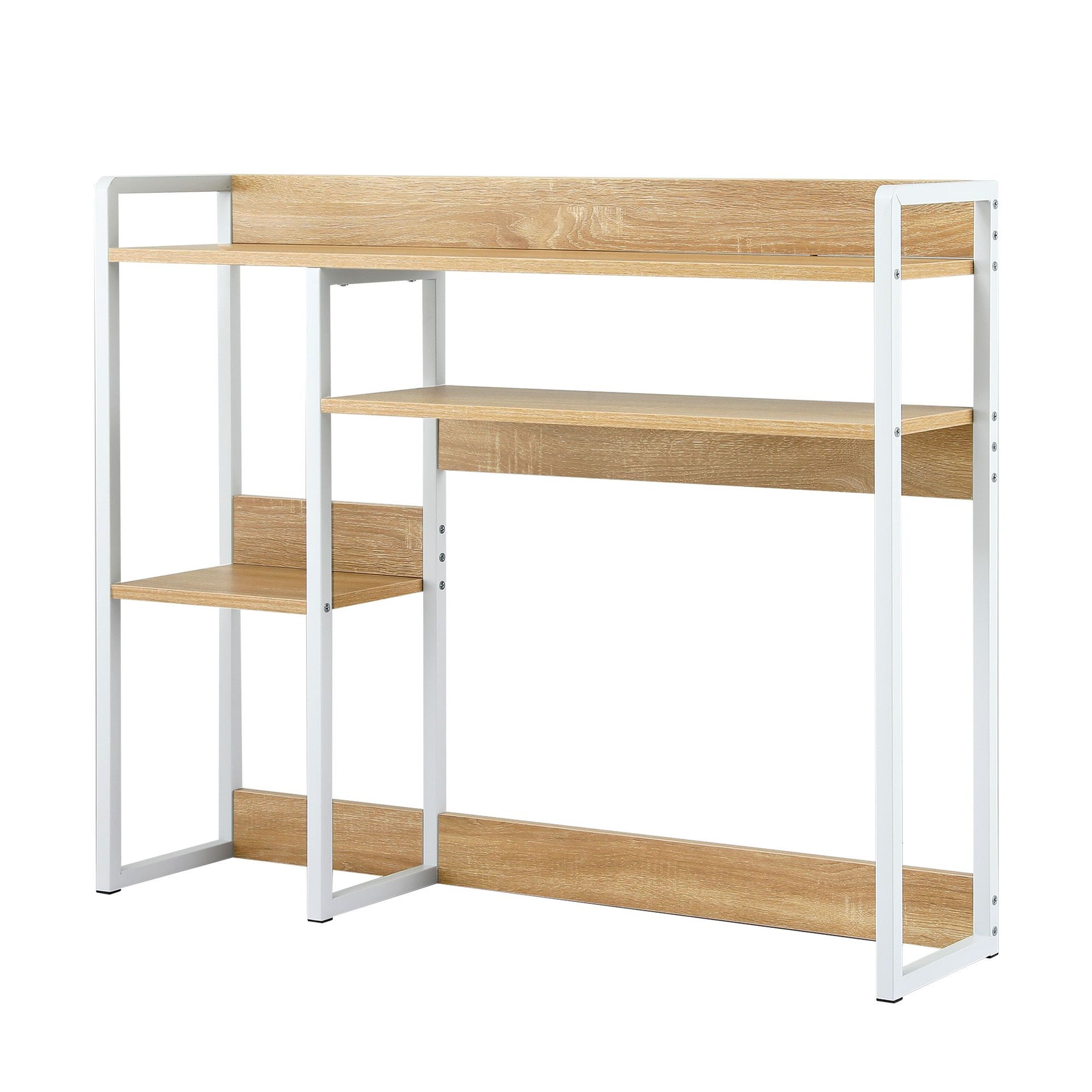 Artist Desk Organizer 2-Tier Desk Shelf 24cm Depth for Unblocked Monitor View Asymmetrical Desk Hutch Dorm for WFH & Gaming Heavy-Duty Giselle Bedding