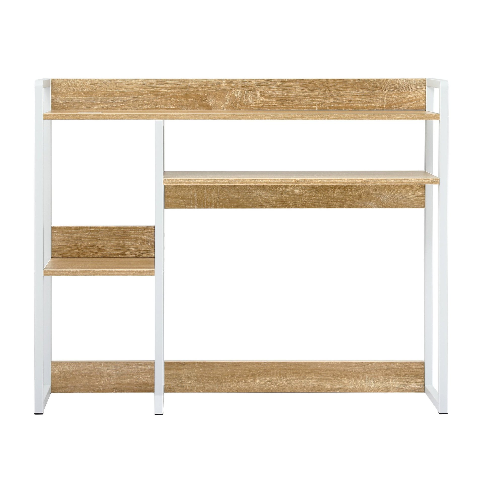 Artist Desk Organizer 2-Tier Desk Shelf 24cm Depth for Unblocked Monitor View Asymmetrical Desk Hutch Dorm for WFH & Gaming Heavy-Duty Giselle Bedding