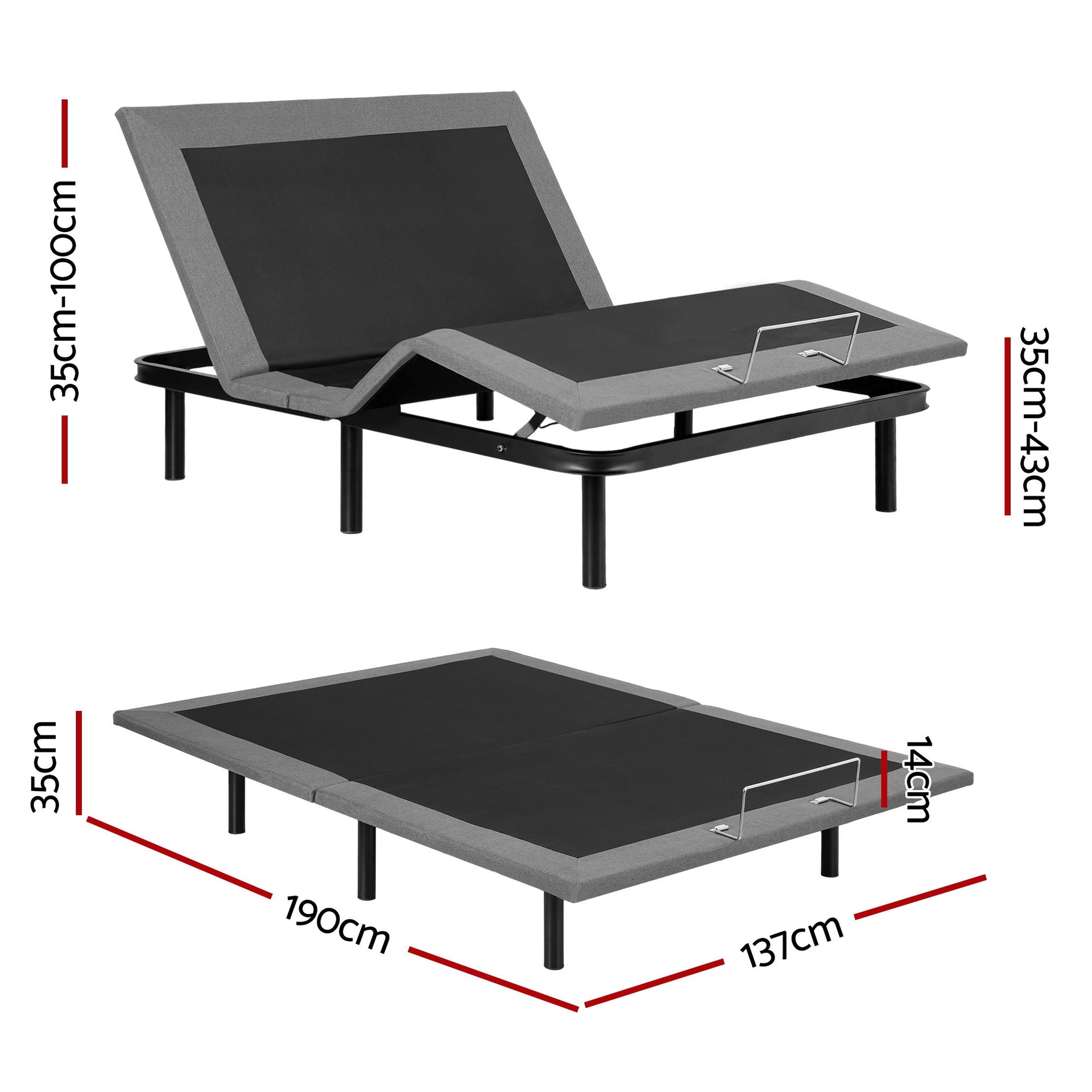 Artiss Adjustable Bed Frame Double Size Electric Bed Base Wireless Remote Control Zero Gravity Power Bed Foundation Awezingly