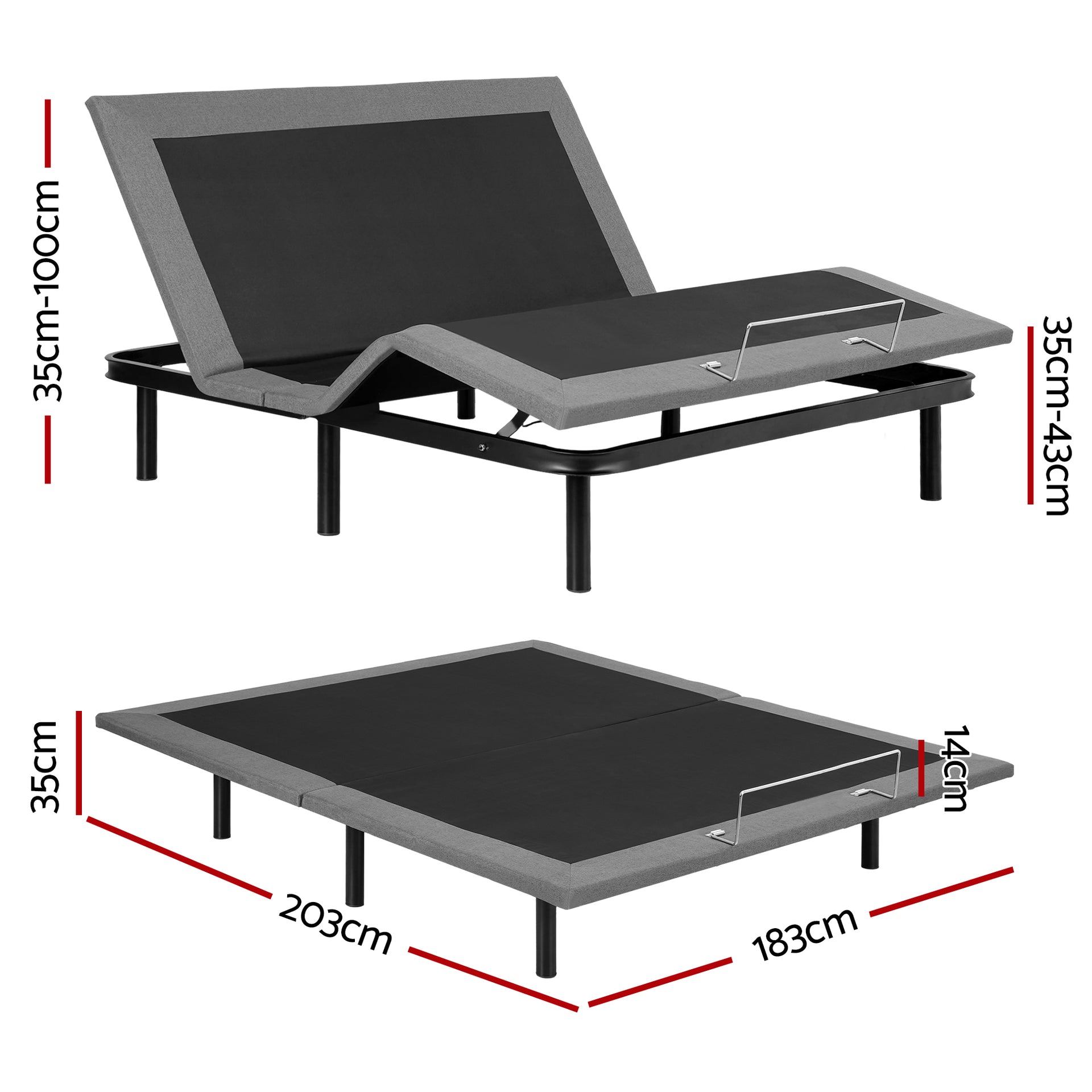 Artiss Adjustable Bed Frame King Size Electric Bed Base Wireless Remote Control Zero Gravity Power Bed Foundation Awezingly