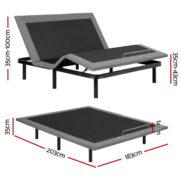Artiss Adjustable Bed Frame King Size Electric Bed Base Wireless Remote Control Zero Gravity Power Bed Foundation Awezingly