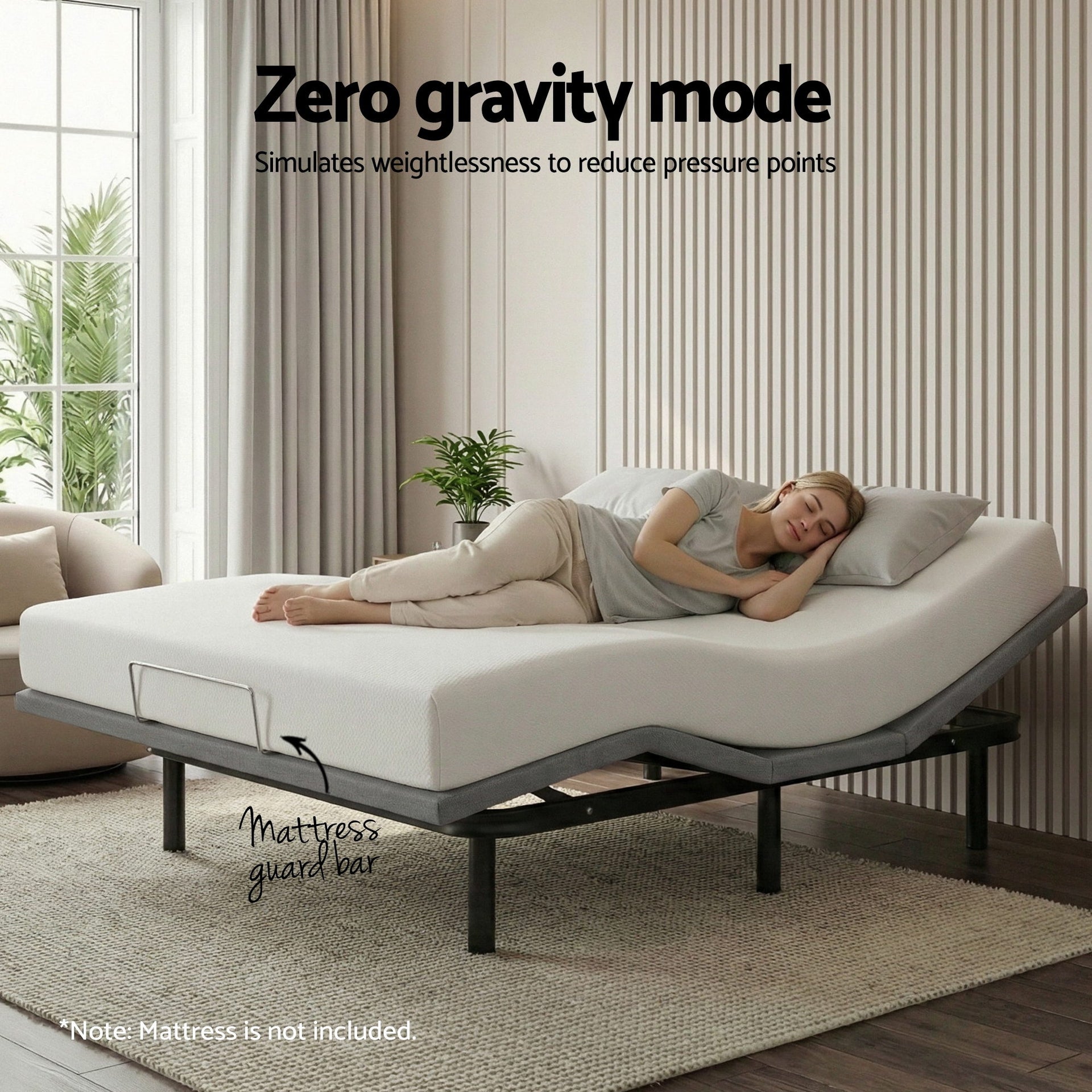 Artiss Adjustable Bed Frame King Size Electric Bed Base Wireless Remote Control Zero Gravity Power Bed Foundation Awezingly