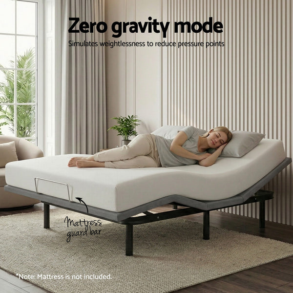 Artiss Adjustable Bed Frame King Size Electric Bed Base Wireless Remote Control Zero Gravity Power Bed Foundation Awezingly