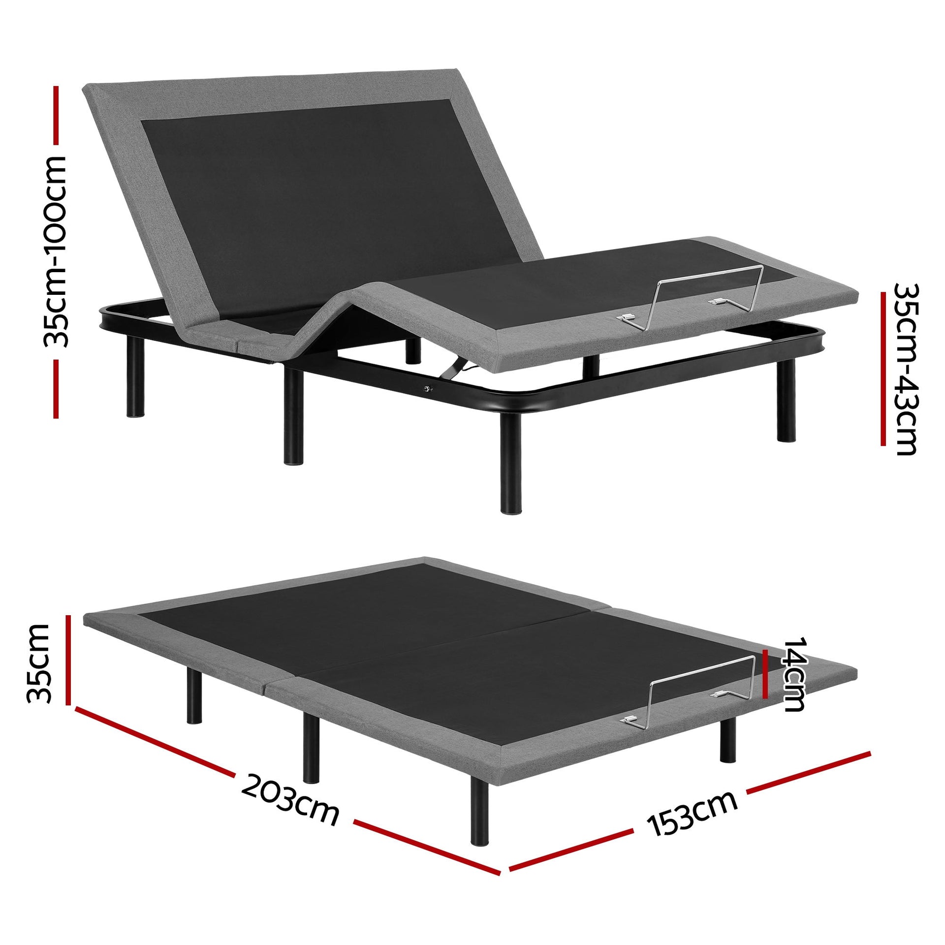 Artiss Adjustable Bed Frame Queen Size Electric Bed Base Wireless Remote Control Zero Gravity Power Bed Foundation Awezingly