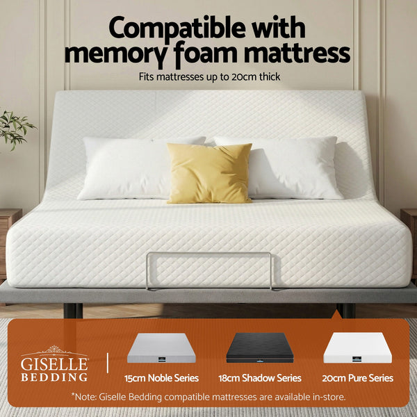 Artiss Adjustable Bed Frame Queen Size Electric Bed Base Wireless Remote Control Zero Gravity Power Bed Foundation Awezingly