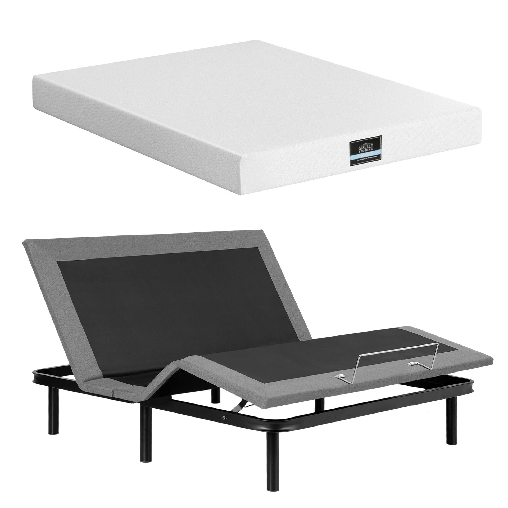 Artiss King size bed frame & Giselle Bedding King Mattress Combo, adjustable bed Base for Snoring Relief, Independent Head Foot Incline, Wireless Remote, Black,20cm Thickness Awezingly
