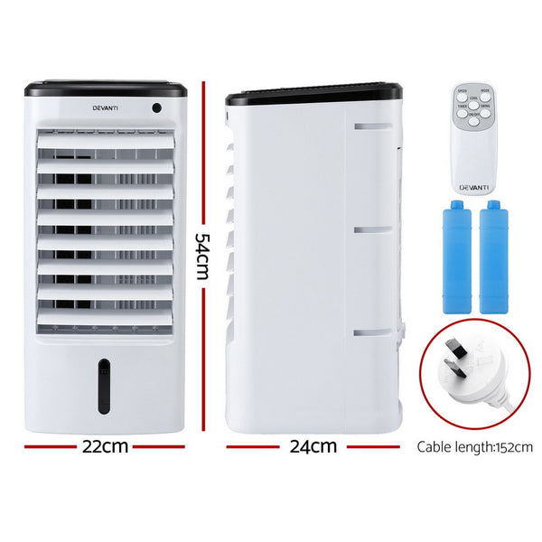 Devanti Evaporative Air Cooler Conditioner w/ Remote 4L Awezingly