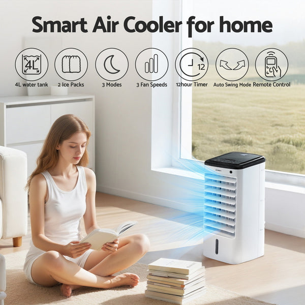 Devanti Evaporative Air Cooler Conditioner w/ Remote 4L Awezingly