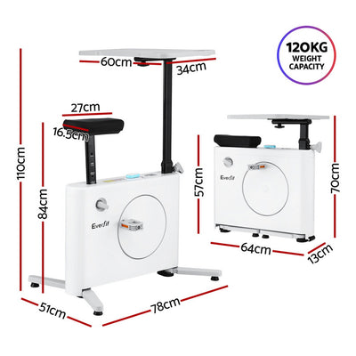 Everfit Exercise Bike Magnetic Desk Bike with Tabletop Fitness Home Workout Gym