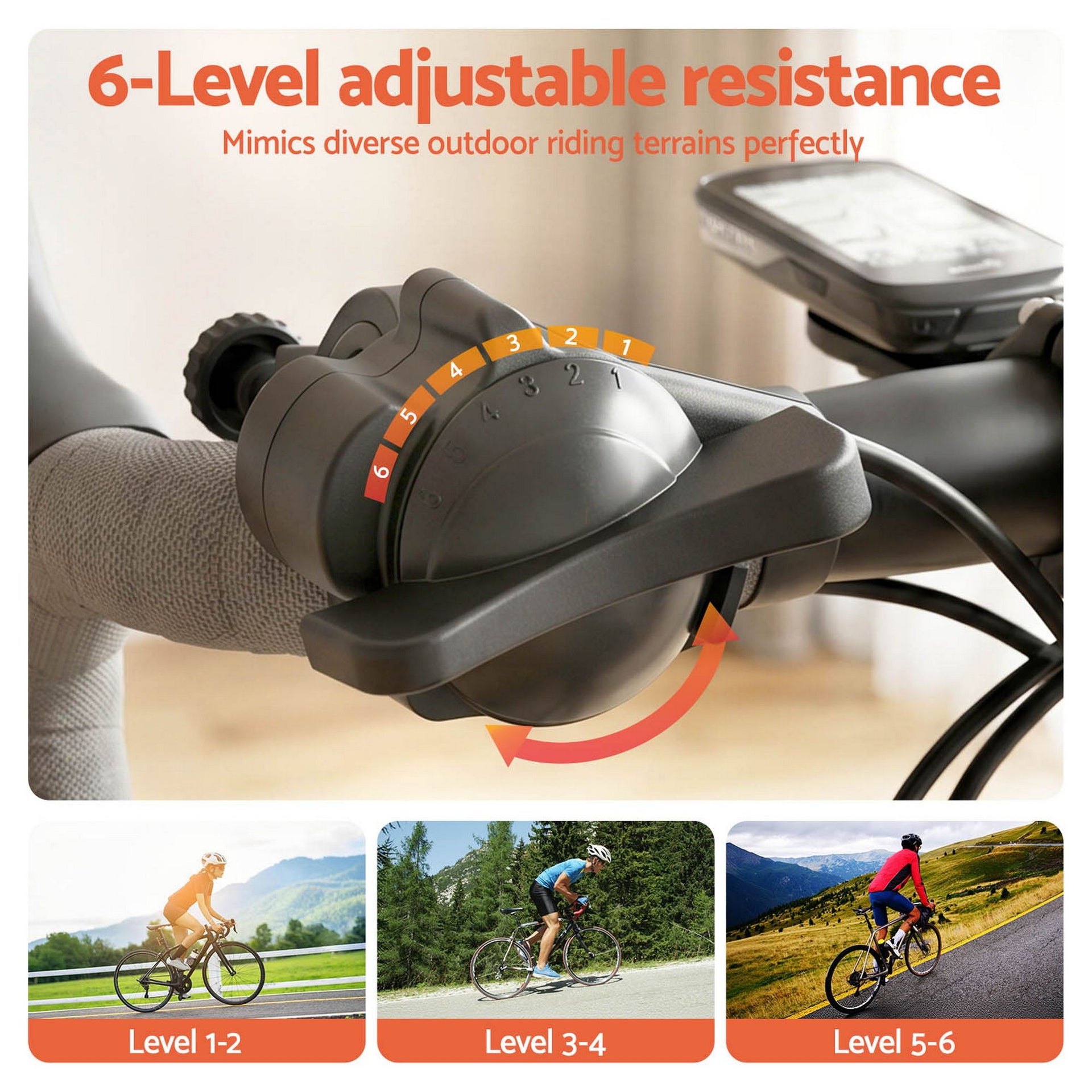 Everfit Bike Trainer Stand Indoor Riding Bicycle 6 Level Cycling Home Gym Black Awezingly