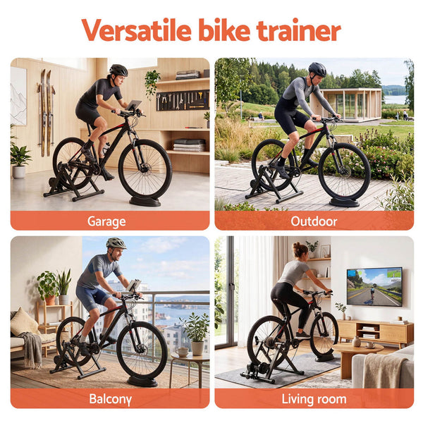 Everfit Bike Trainer Stand Indoor Riding Bicycle 6 Level Cycling Home Gym Black Awezingly