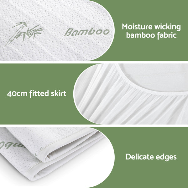 Giselle Electric Blanket Bamboo Fabric Double Fitted Heated Pad Underlay Washable Winter Awezingly