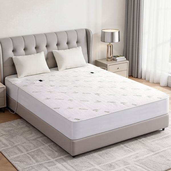 Giselle Electric Blanket Bamboo Fabric King Fitted Heated Pad Underlay Washable Winter Awezingly