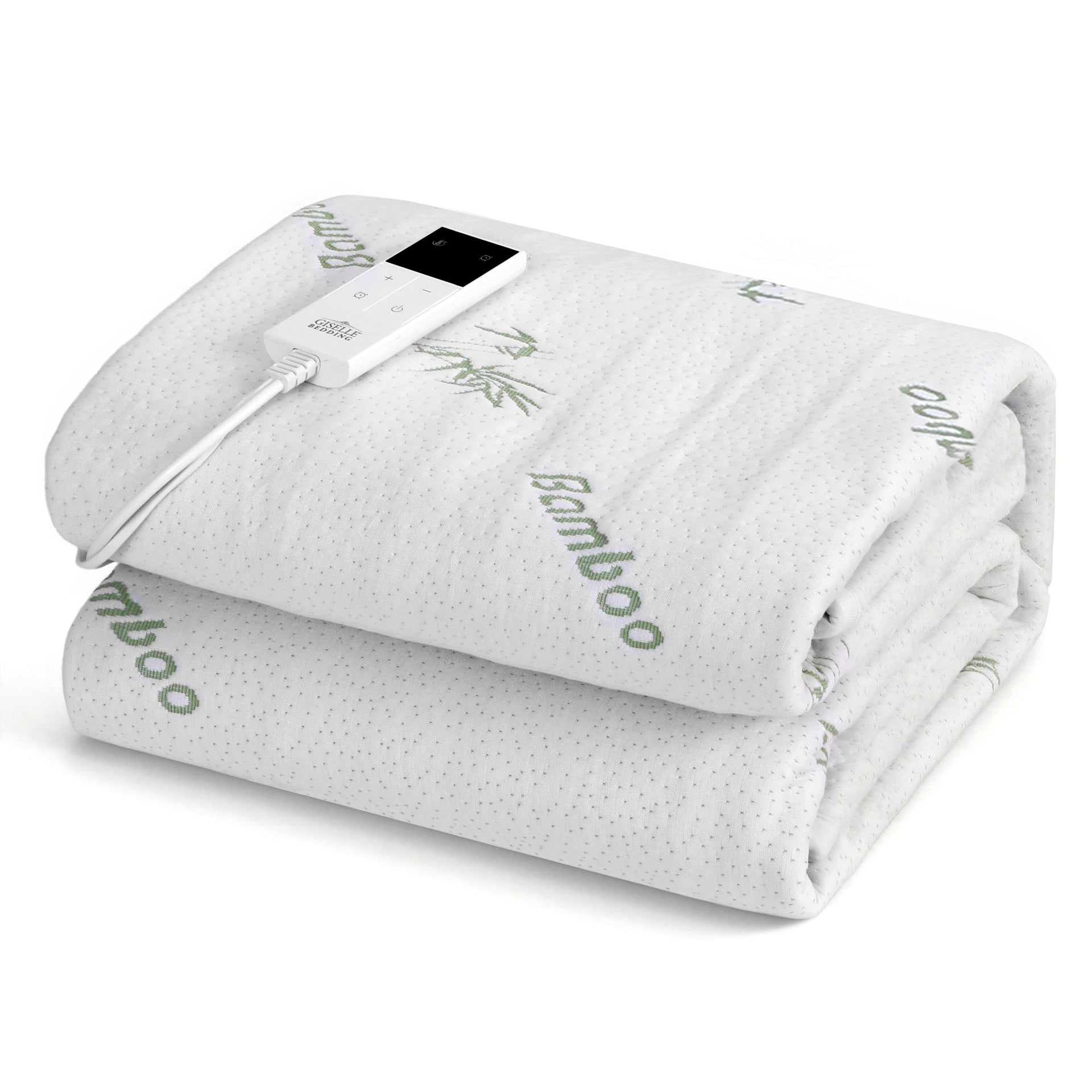 Giselle Electric Blanket Bamboo Fabric King Single Fitted Heated Pad Underlay Washable Winter Awezingly