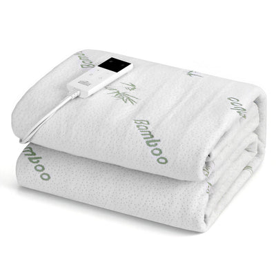 Giselle Electric Blanket Bamboo Fabric King Single Fitted Heated Pad Underlay Washable Winter