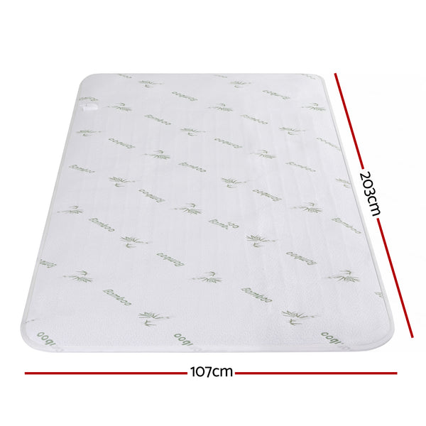 Giselle Electric Blanket Bamboo Fabric King Single Fitted Heated Pad Underlay Washable Winter Awezingly