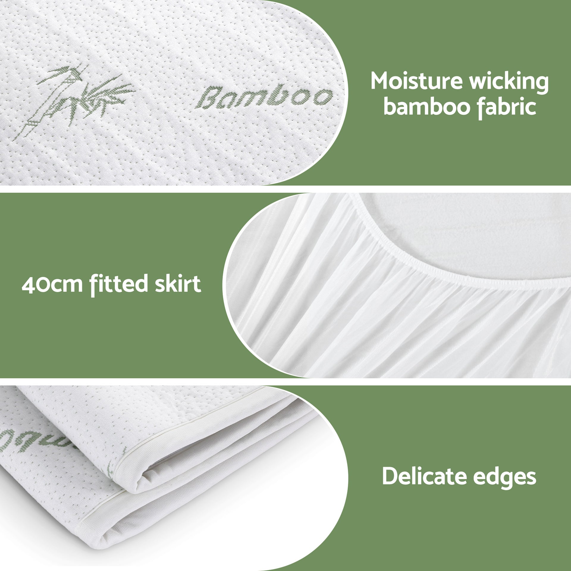 Giselle Electric Blanket Bamboo Fabric King Single Fitted Heated Pad Underlay Washable Winter Awezingly