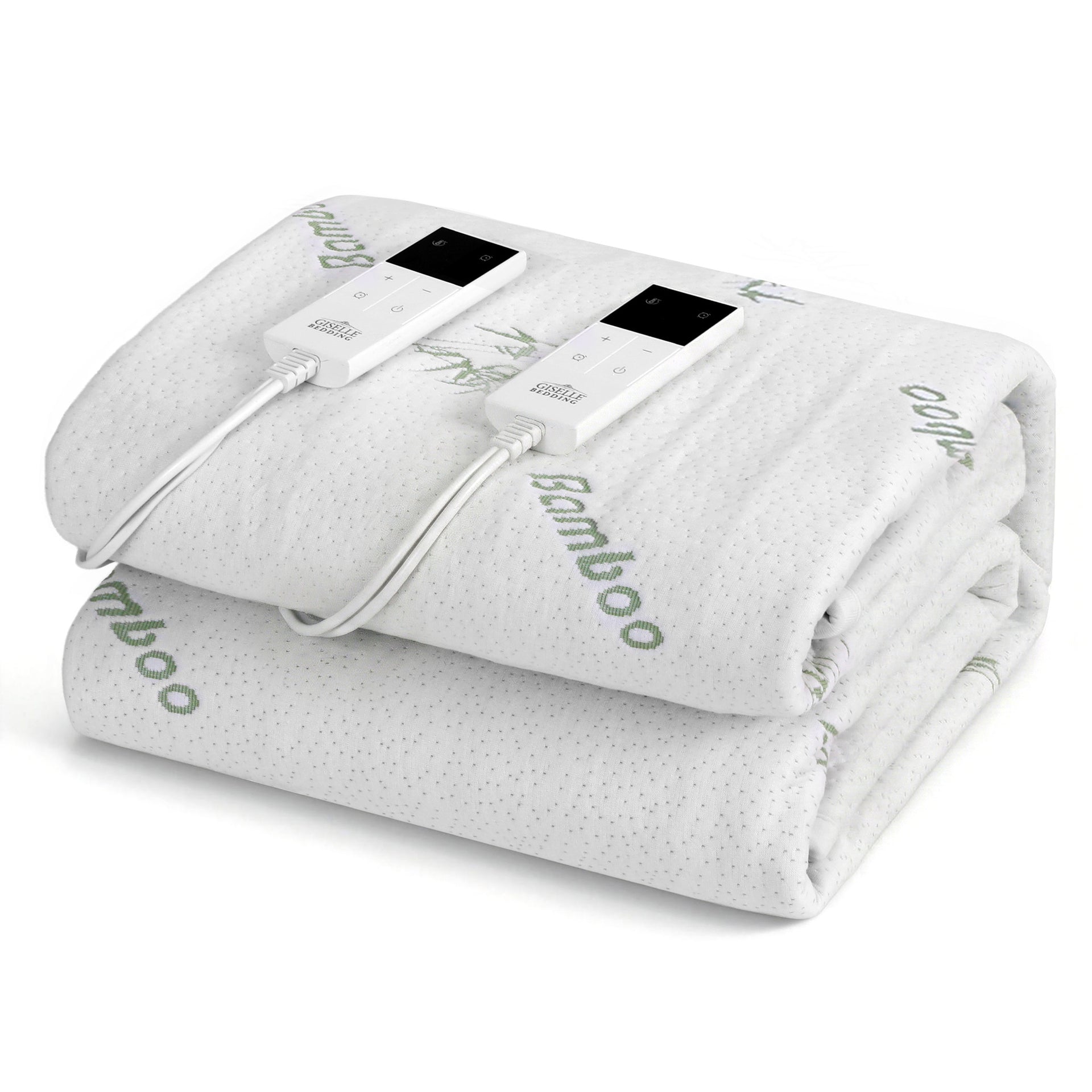 Giselle Electric Blanket Bamboo Fabric Queen Fitted Heated Pad Underlay Washable Winter Awezingly