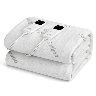 Giselle Electric Blanket Bamboo Fabric Queen Fitted Heated Pad Underlay Washable Winter