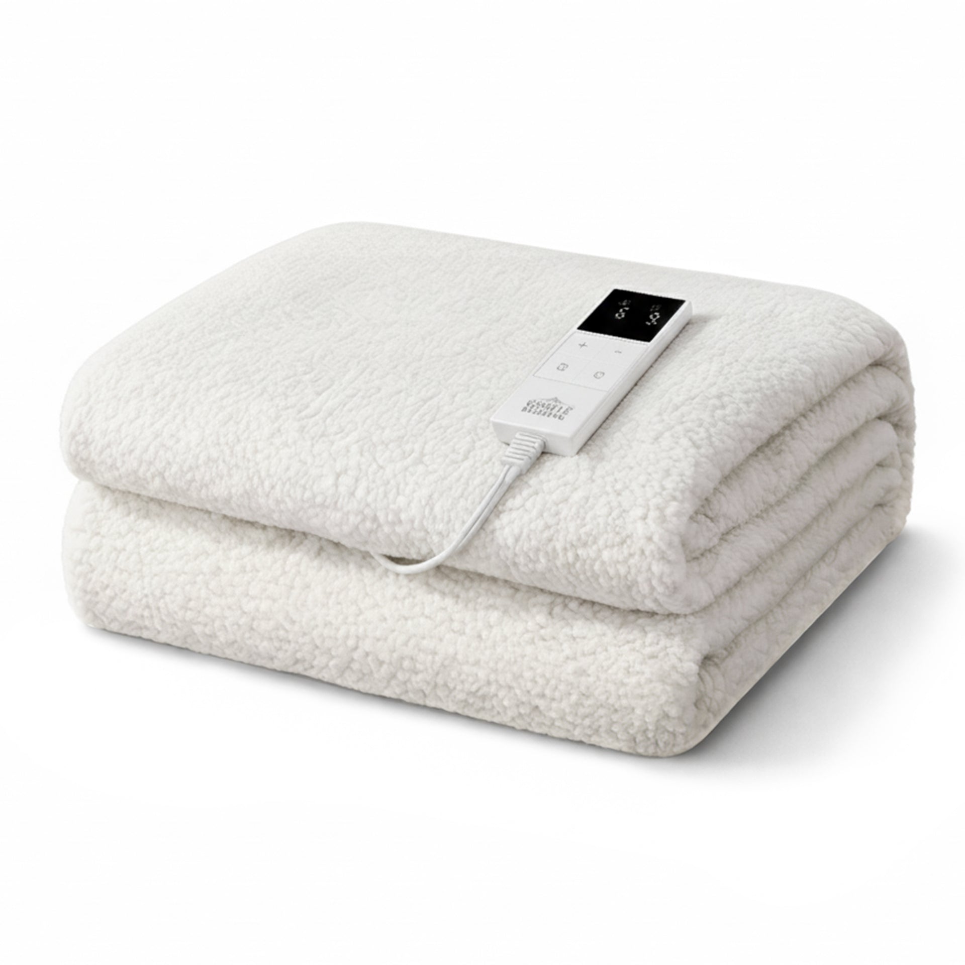 Giselle Electric Blanket LED Remote Sherpa Fleece Underlay Fully Fitted Machine Washable King Single Awezingly