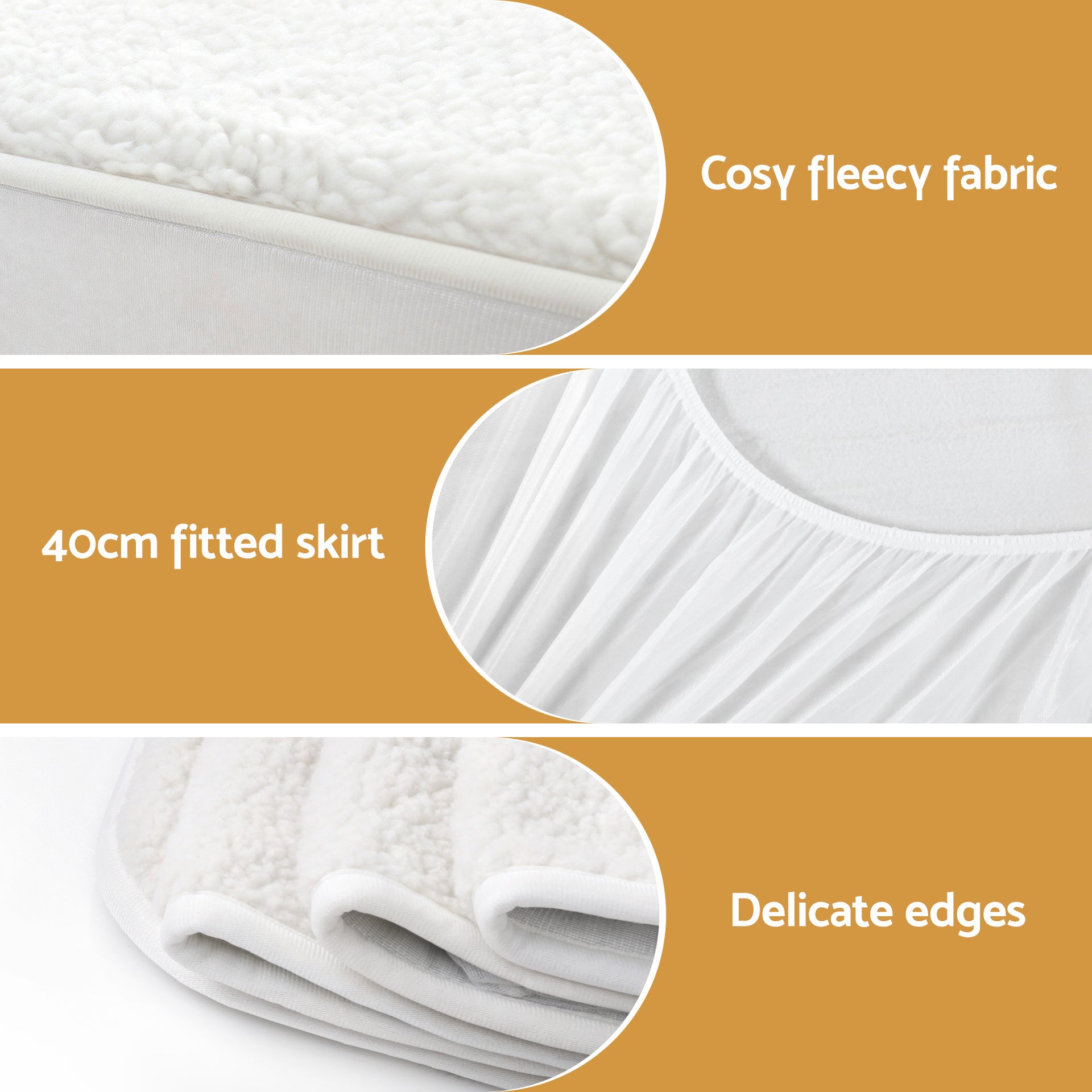 Giselle Electric Blanket LED Remote Sherpa Fleece Underlay Fully Fitted Machine Washable King Single Awezingly