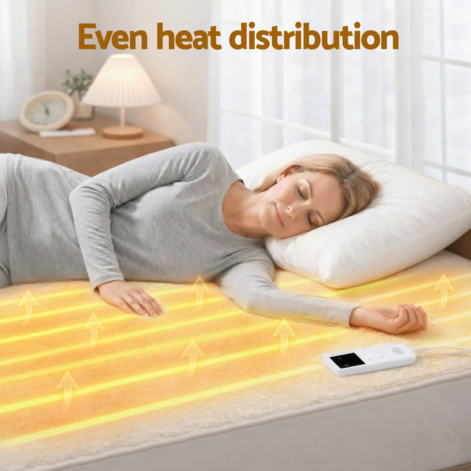 Giselle Electric Blanket LED Remote Sherpa Fleece Underlay Fully Fitted Machine Washable King Single Awezingly