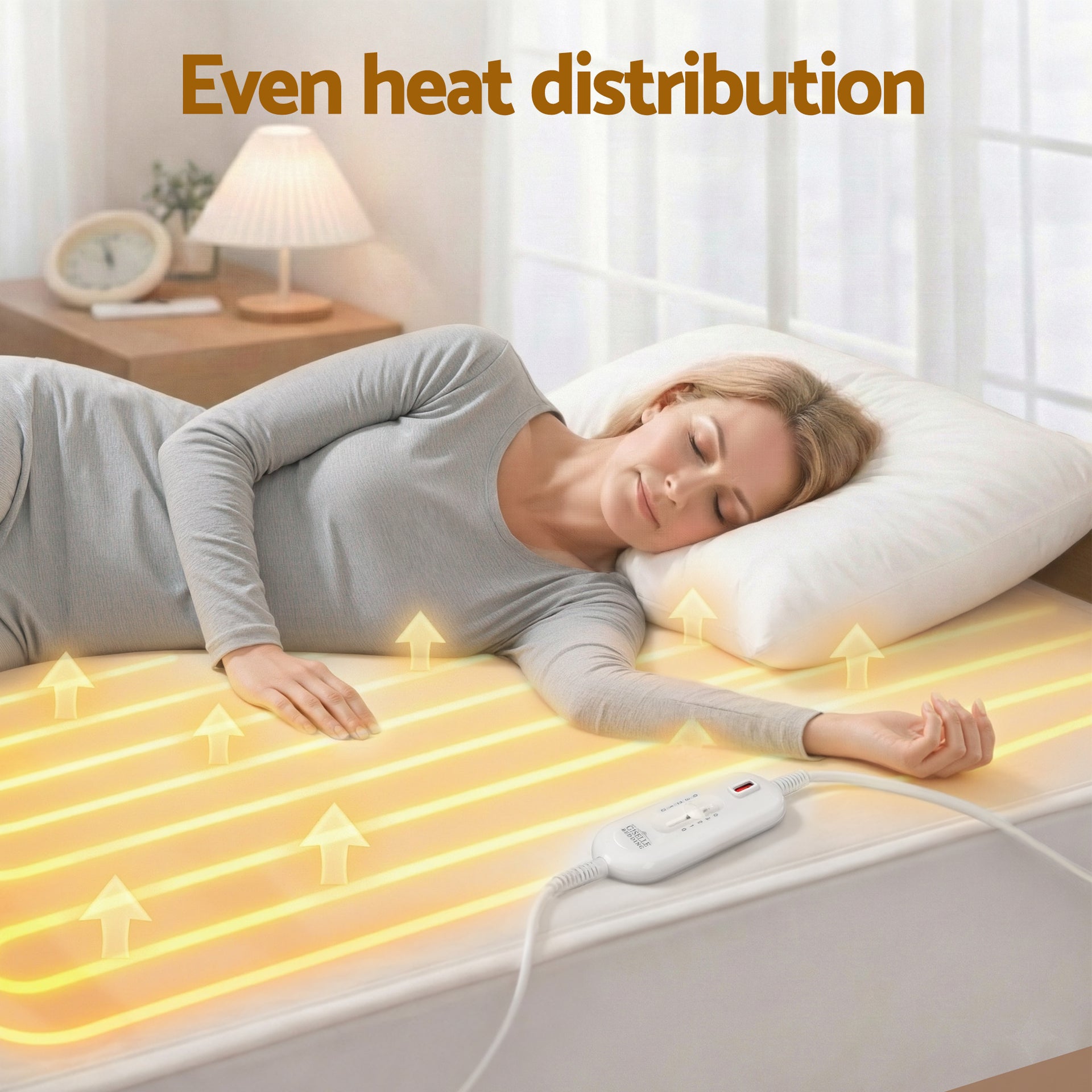 Giselle Electric Blanket King Single Heated Fully Fitted Washable Pad Winter Warm Awezingly