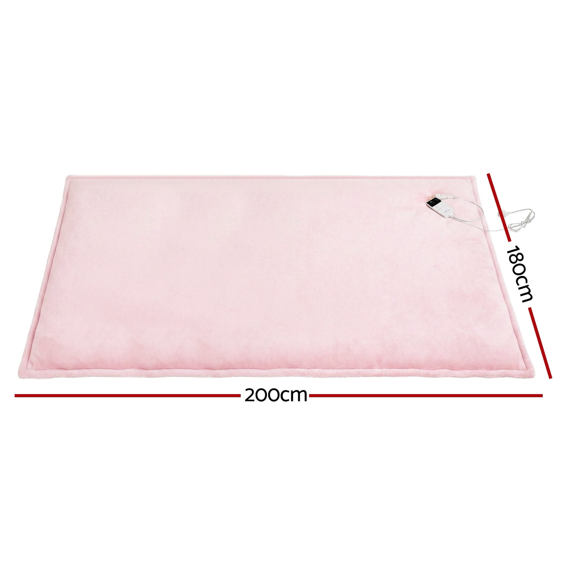 Giselle Electric Throw Rug Double Size 200x180cm Fleece Flannel Heated Blanket Pink Awezingly