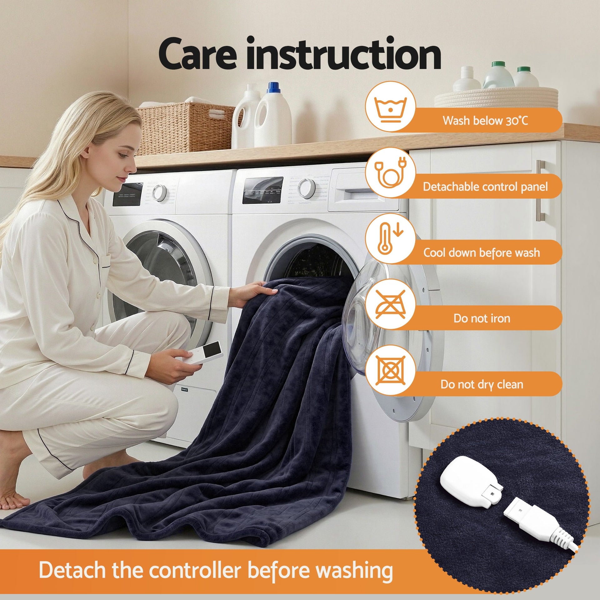 Giselle Electric Throw Rug Double Size 200x180cm Coral Fleece Heated Blanket Charcoal Awezingly