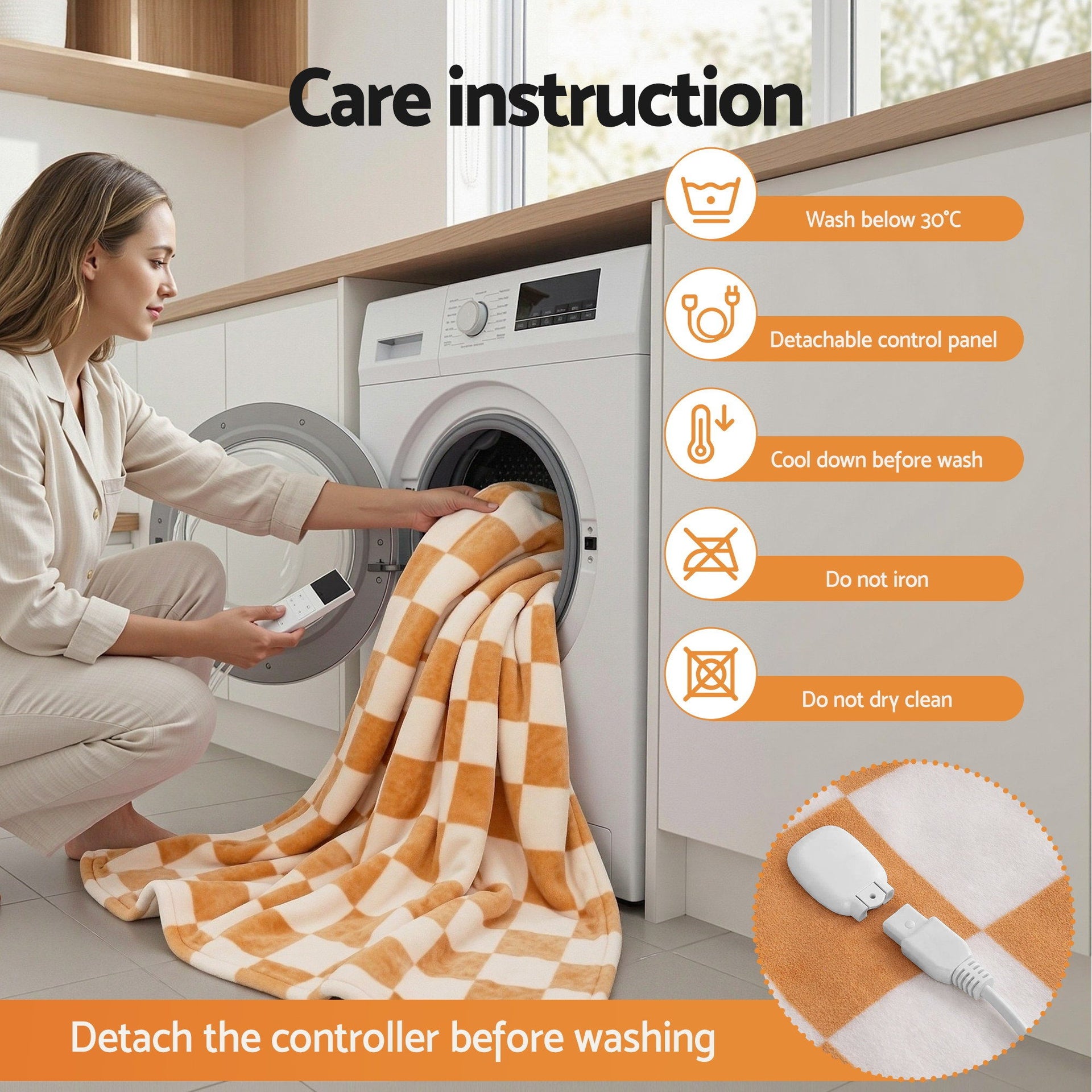 Giselle Electric Throw Rug Dual Side Fleece Flannel Heated Blanket Yellow Awezingly