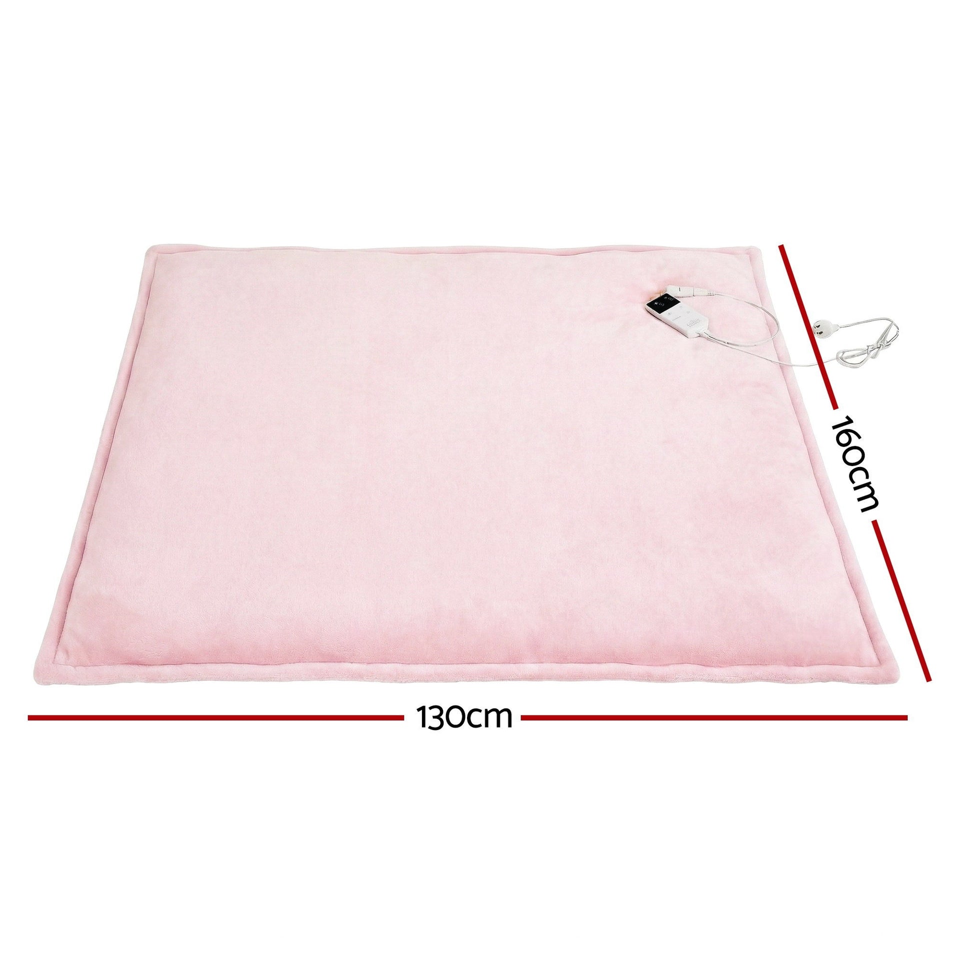 Giselle Electric Throw Rug Dual Side Fleece Flannel Heated Blanket Pink Awezingly