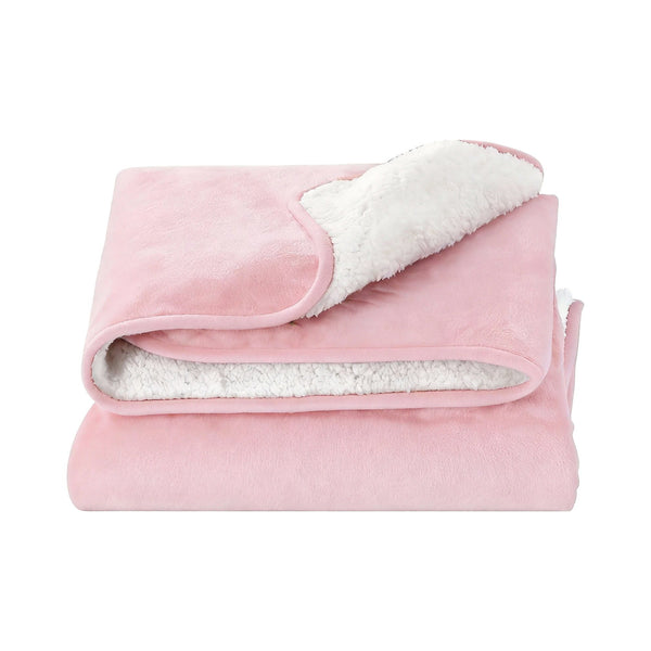 Giselle Electric Throw Rug Dual Side Fleece Flannel Heated Blanket Pink Awezingly
