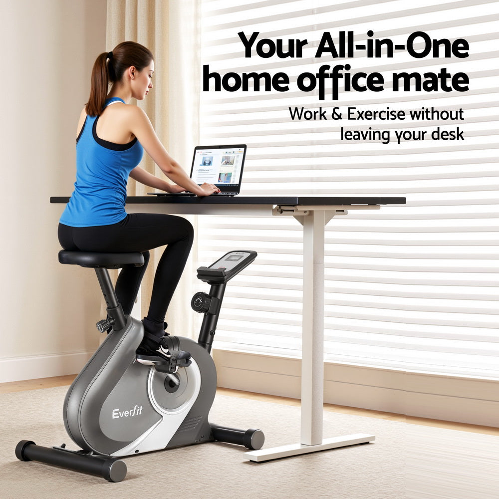 Everfit Under Desk Exercise Bike Magnetic Resistance Cardio workouts 120kg Capacity Awezingly