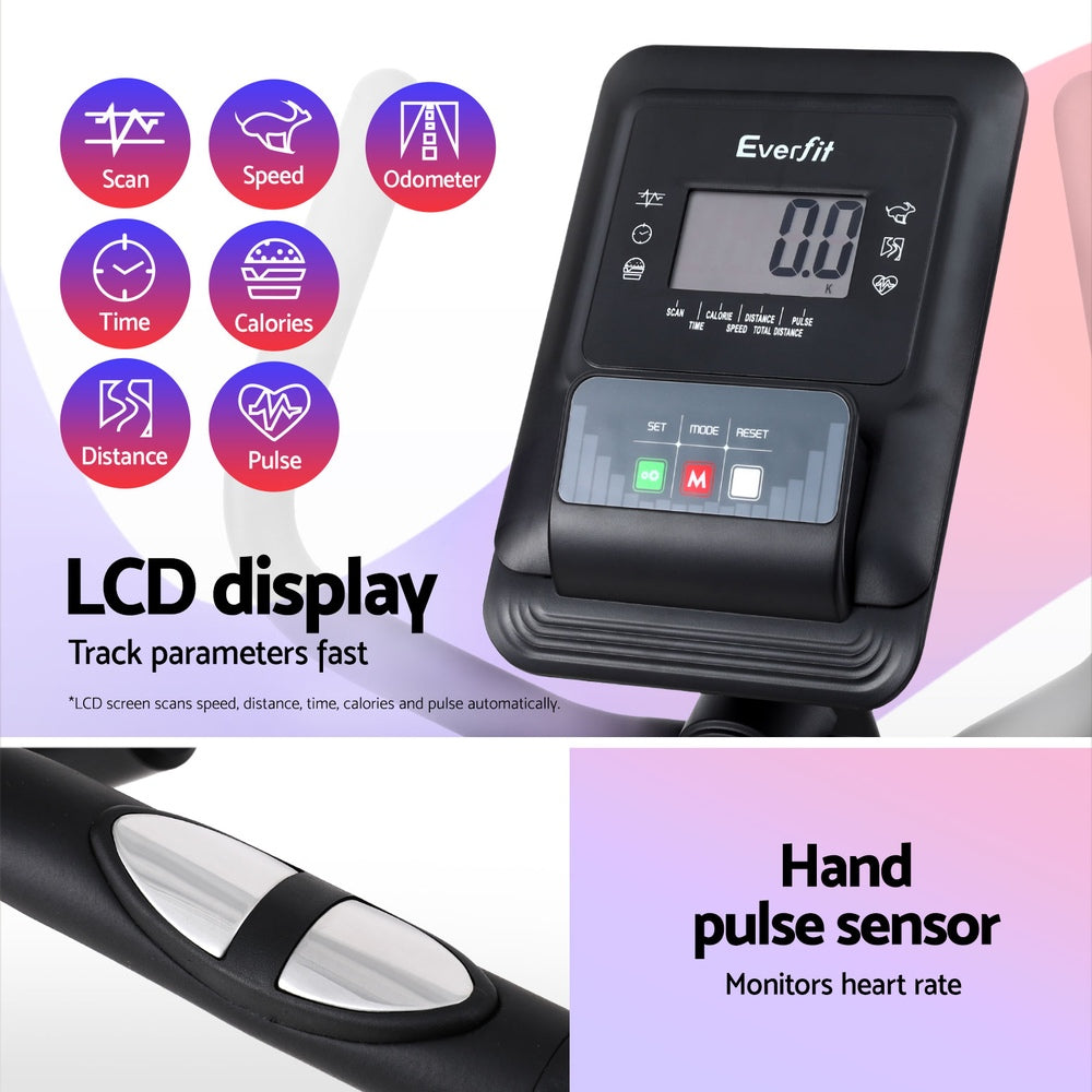 Everfit Recumbent Exercise Bike Magnetic Cycling Mesh Chair 120kg Loading Everfit