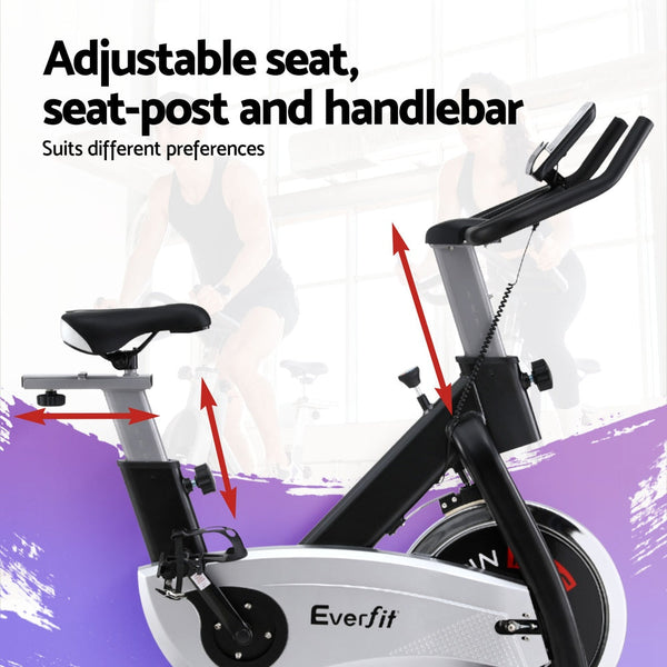 15kg Flywheel Spin Bike Everfit Exercise Bike Home Gym Fitness 120KG Capacity Everfit