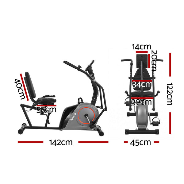 Everfit Exercise Bike Recumbent Cycling Magnetic Bluetooth App Connect Home Gym Awezingly