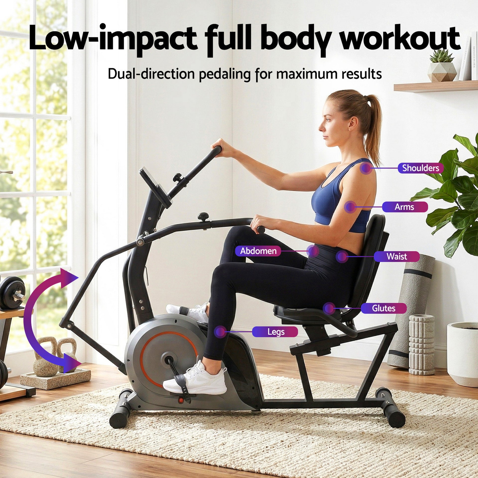 Everfit Exercise Bike Recumbent Cycling Magnetic Bluetooth App Connect Home Gym Awezingly