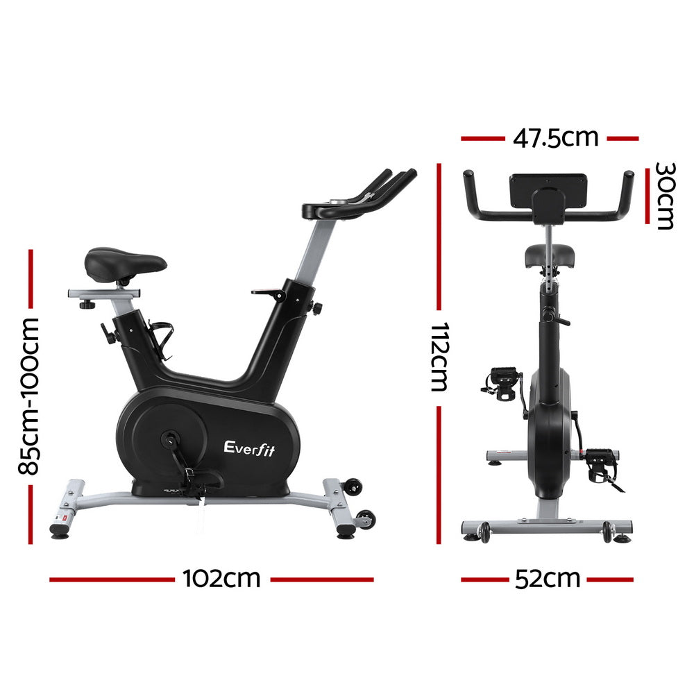 Everfit Exercise Bike Spin Bike Electromagnetic Smart Home Fitness 24-Level Resistance 120kg Bluetooth Everfit