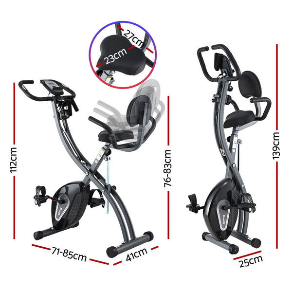 Everfit Folding Exercise Bike Magnetic X-Bike Aerobic Trainer Indoor Cycling Everfit