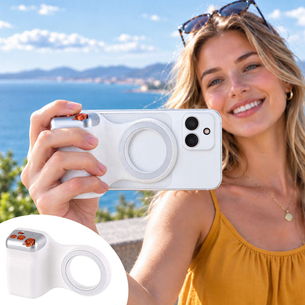 Devanti Magnetic Phone Camera Grip Ergonomic Hanlder Detachable Bluetooth Remote Awezingly