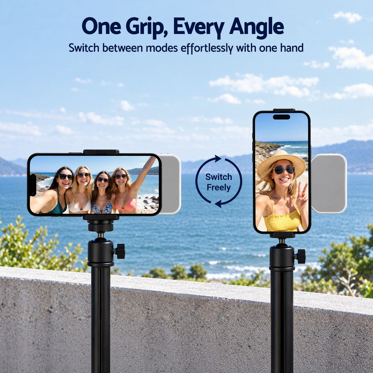 Devanti Magnetic Phone Camera Grip Ergonomic Hanlder Detachable Bluetooth Remote Awezingly