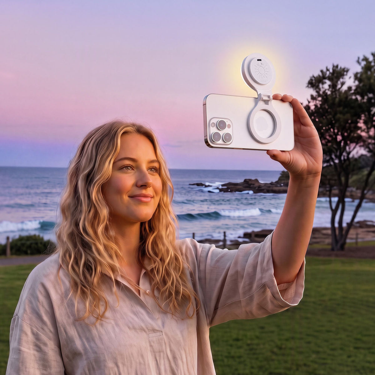Devanti Magnetic Selfie Light Foldable LED Ring Fill Phone Light CRI95 White Awezingly